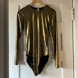 American Apparel gold metallic bodysuit
